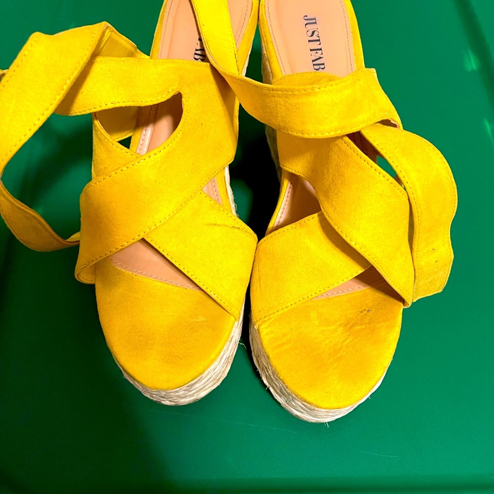 COPY - Fair Condition Yellow JustFab Wedges